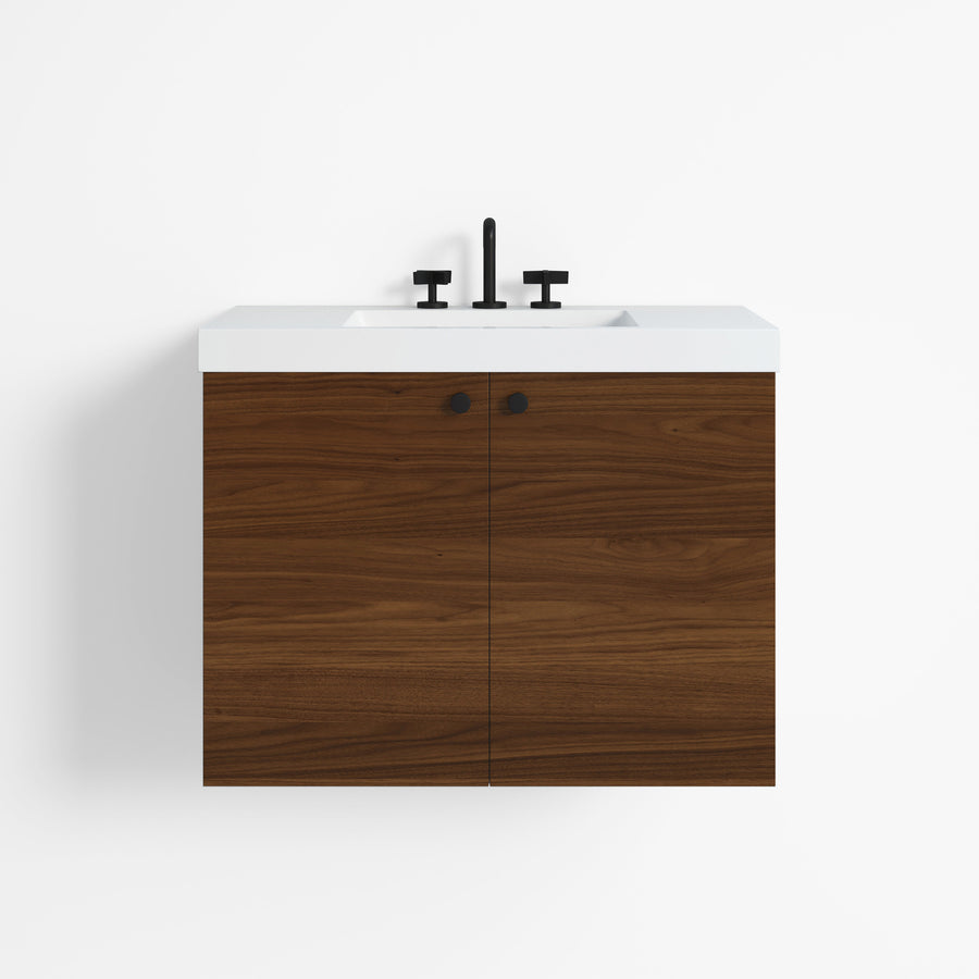 Walnut 2-Door Floating Vanity
